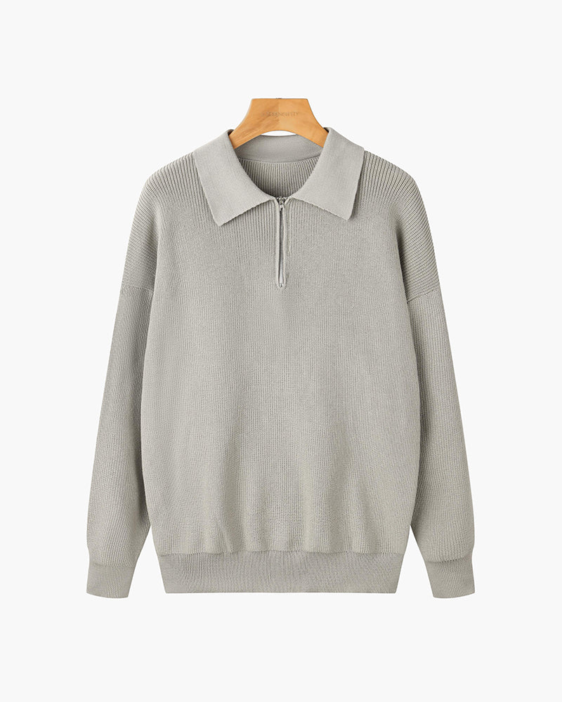 TEXTURED ZIP SWEATER FOR MEN