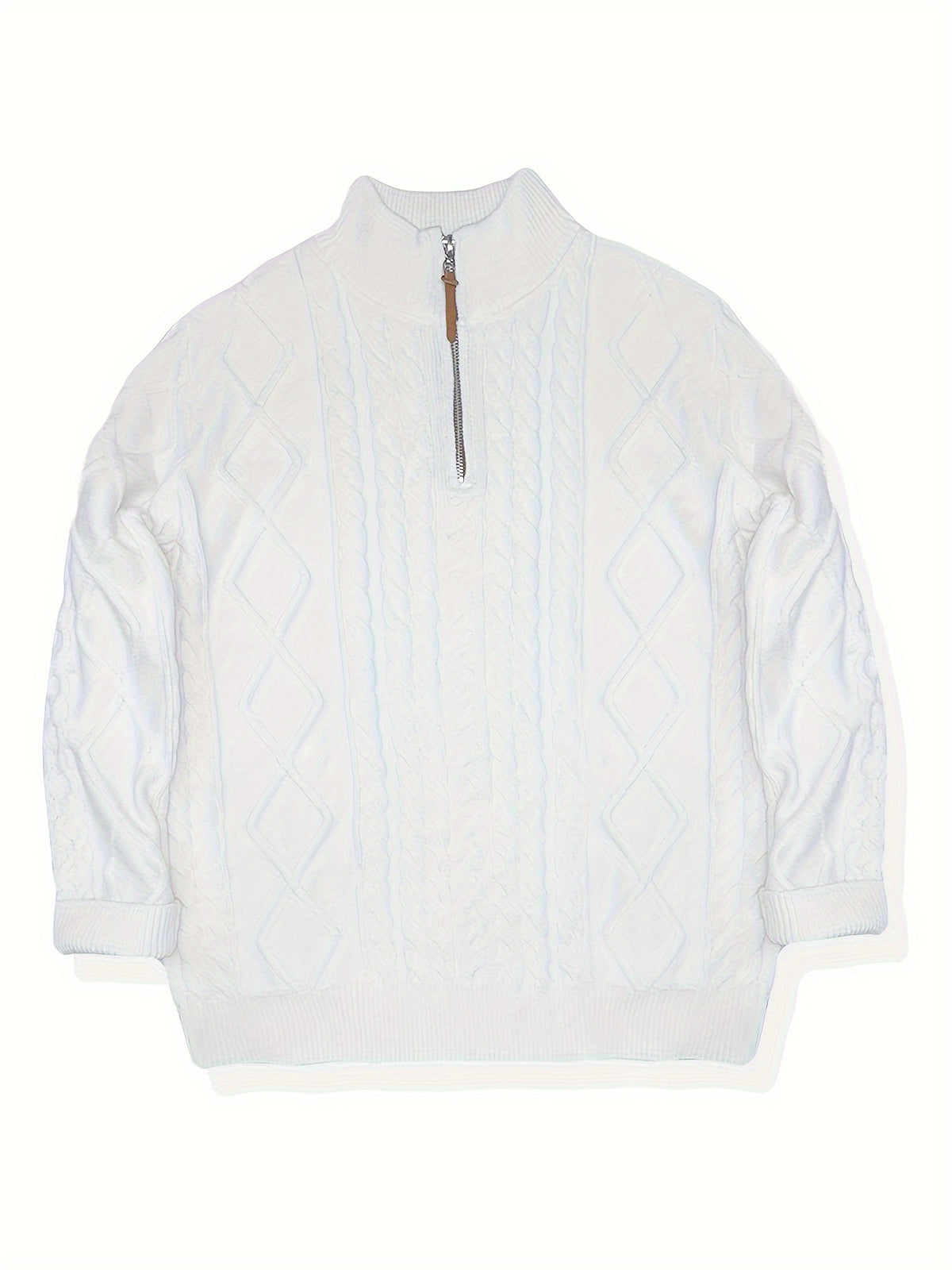 CABLE KNIT HALF ZIP SWEATER FOR MEN