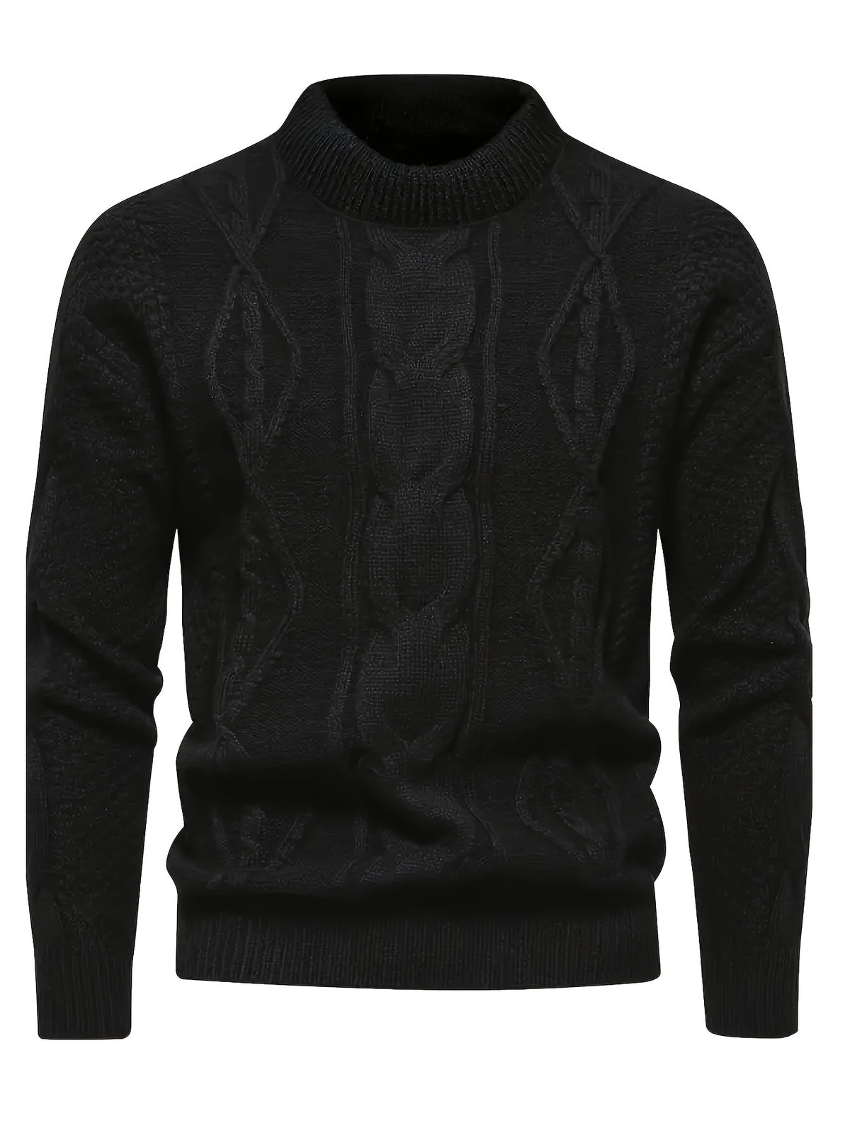 CABLE KNIT CREW NECK SWEATER FOR MEN