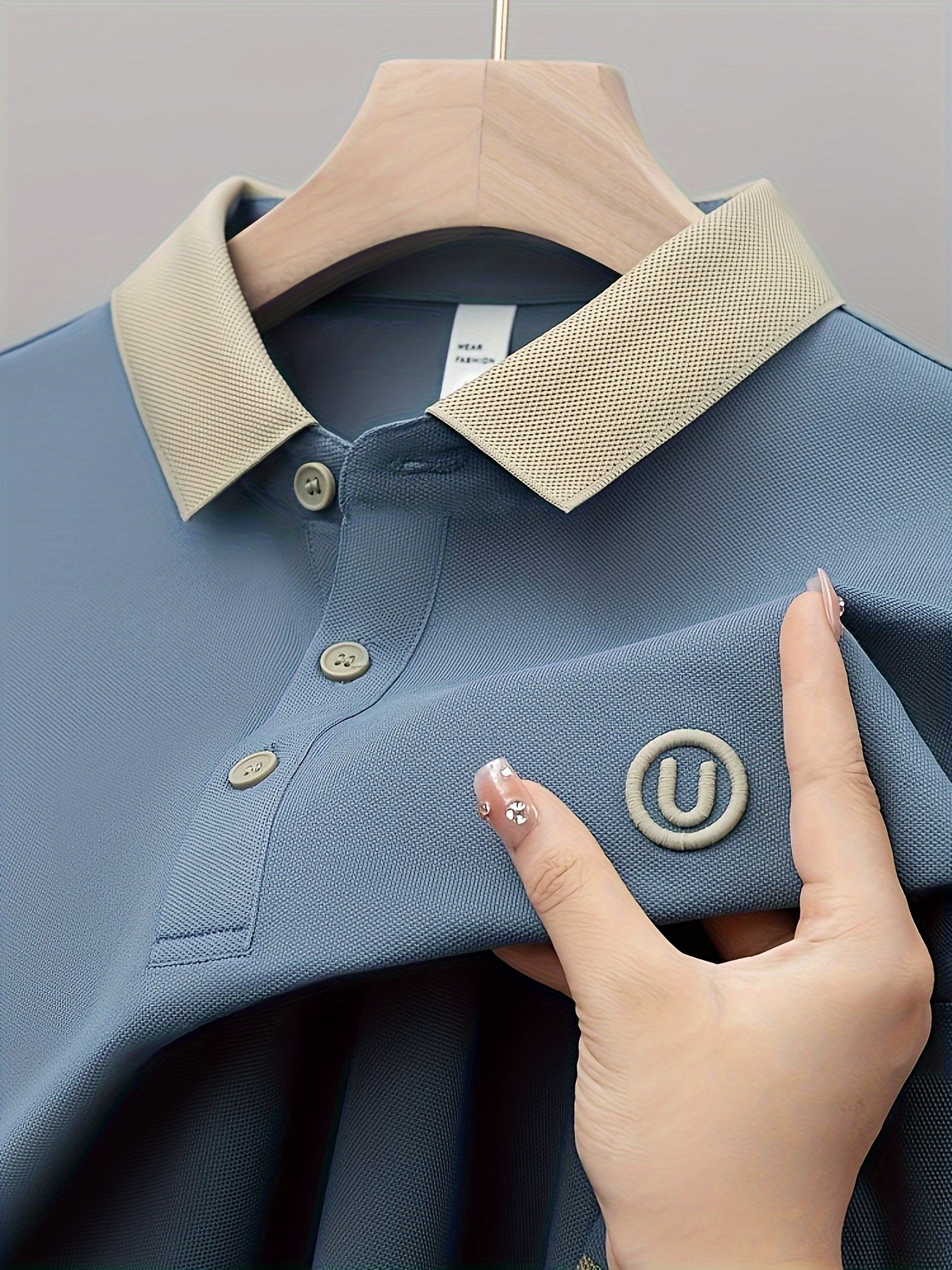 EMBROIDERED LAPEL SHIRT FOR MEN