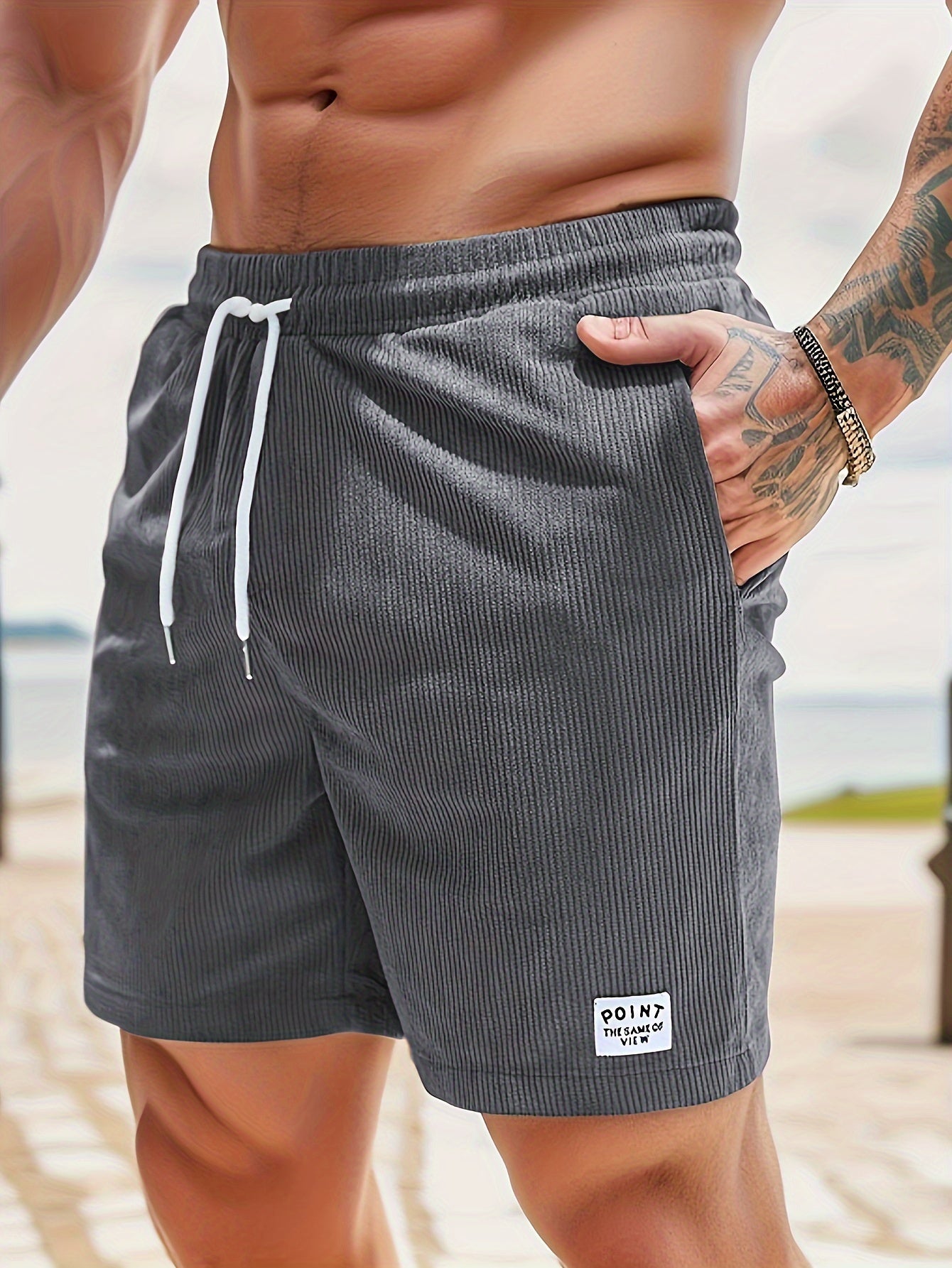 DRAWSTRING SLIM SHORTS FOR MEN