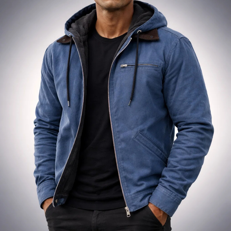 WENTWORTH LONDON | CANVAS HOODIE JACKET FOR MEN