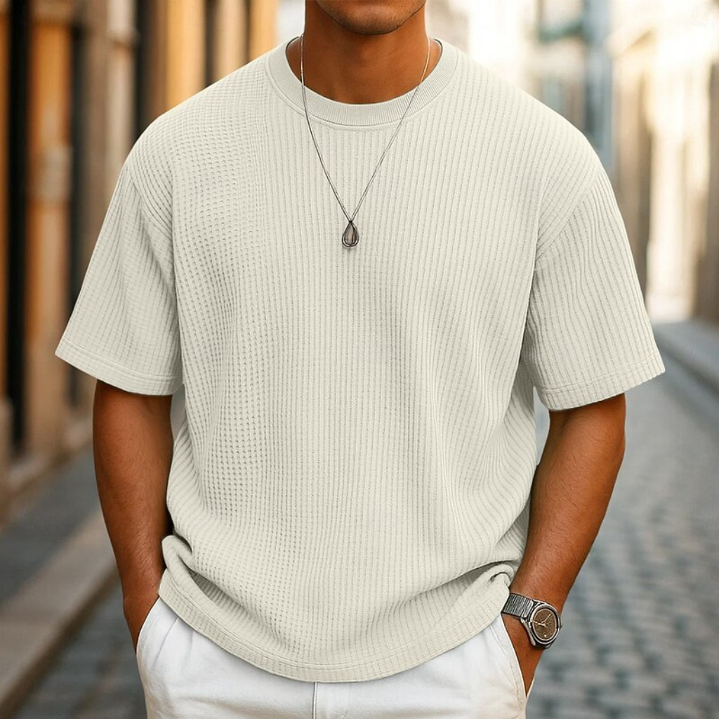 WAFFLE KNIT TEE FOR MEN
