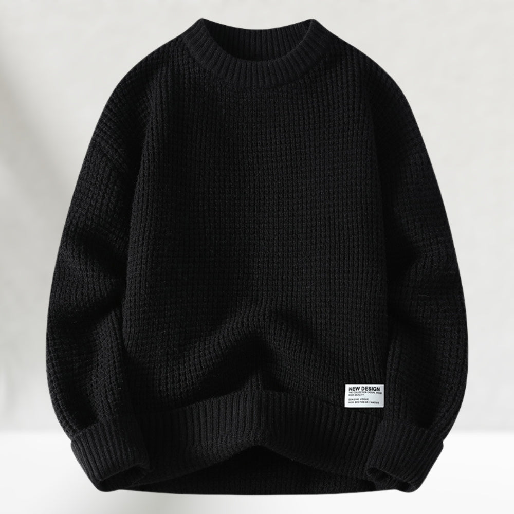 HONEYCOMB KNIT CREWNECK SWEATER FOR MEN