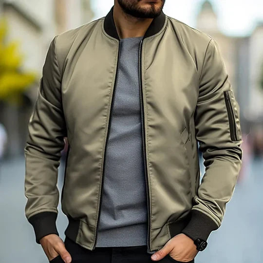 RIBBED BOMBER JACKET FOR MEN