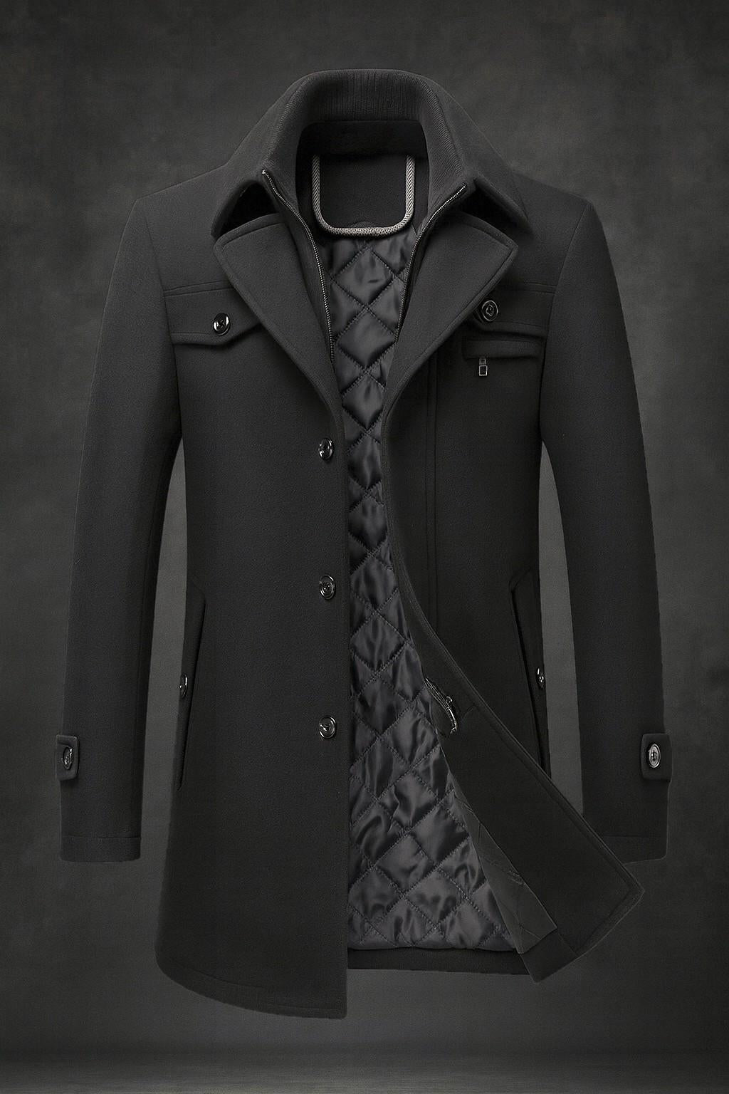 CLASSIC WOOL BUTTON COAT FOR MEN