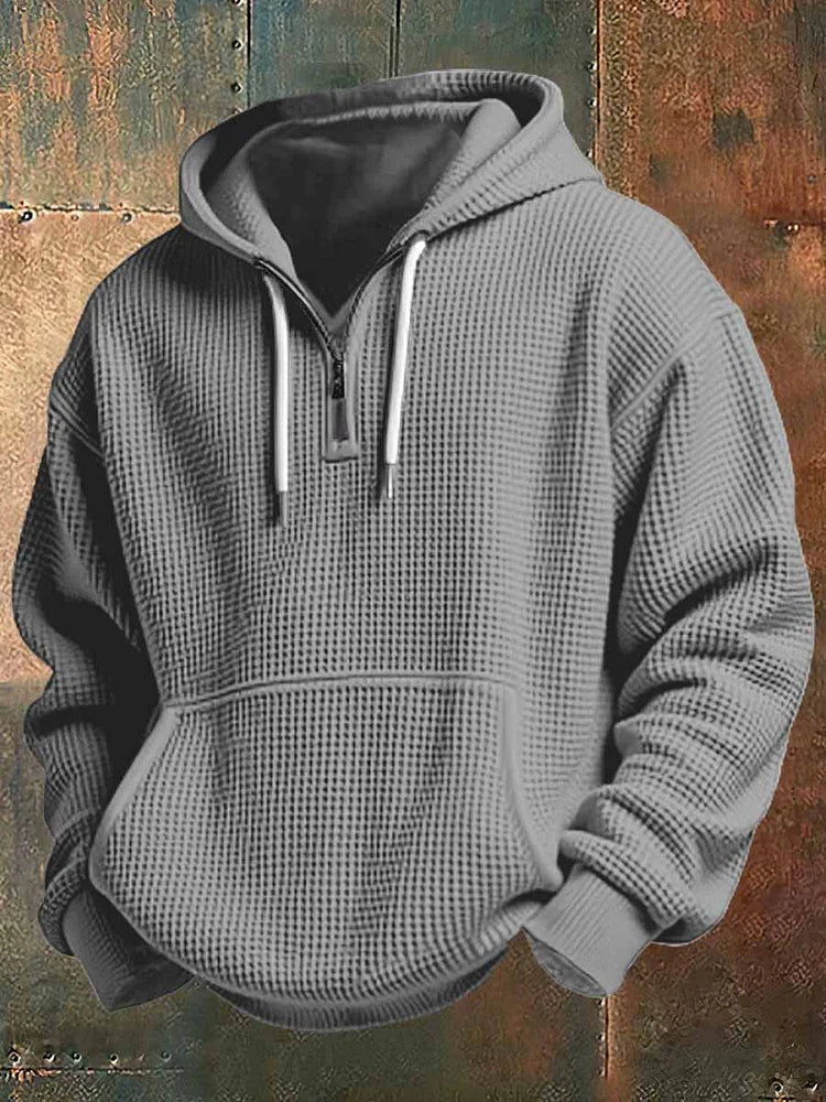 WAFFLE KNIT HOODIE FOR MEN