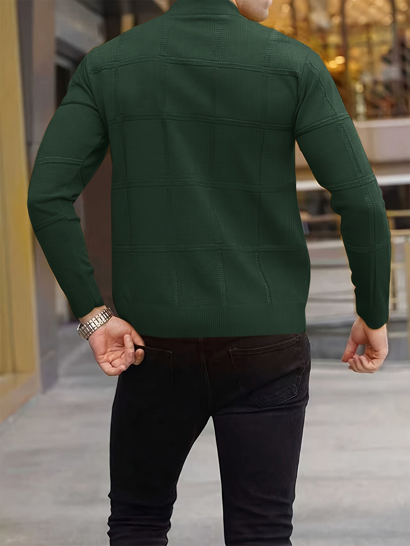 STAND COLLAR KNIT SWEATER FOR MEN