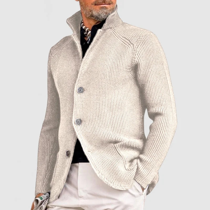 STAND COLLAR KNIT CARDIGAN FOR MEN