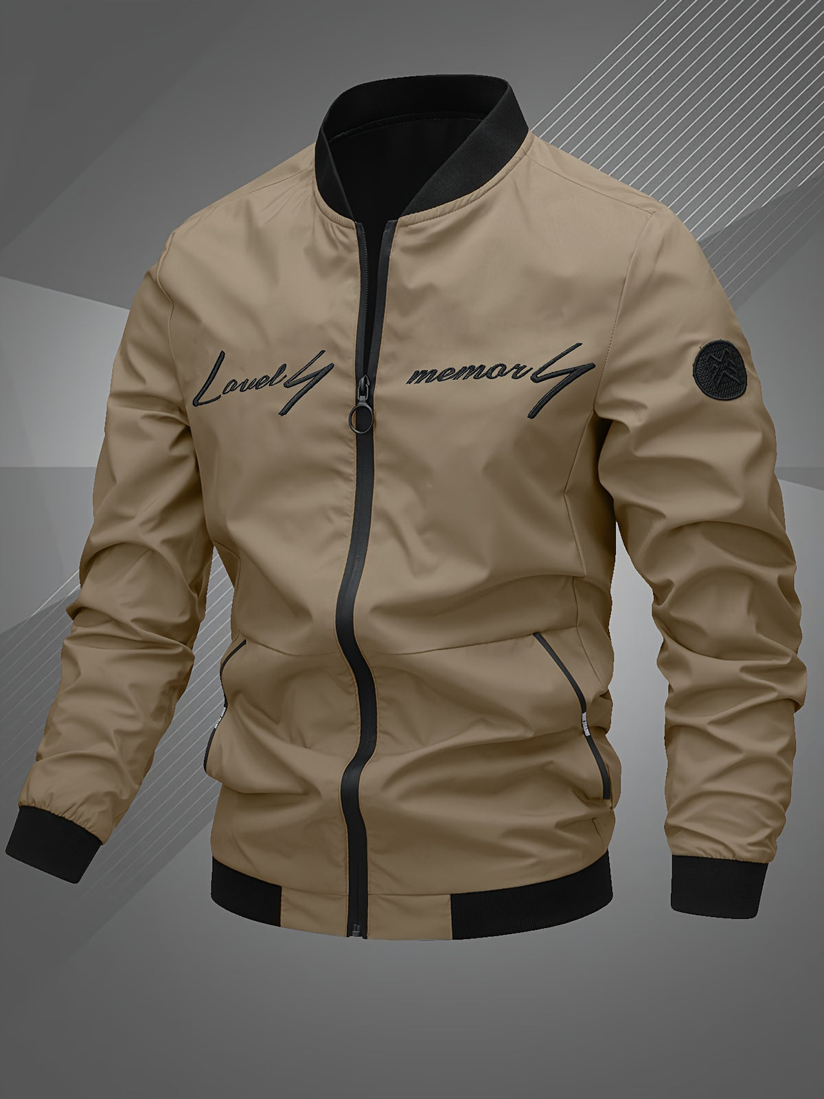 EMBROIDERED BASEBALL JACKET FOR MEN