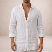 OPEN COLLAR COTTON SHIRT FOR MEN