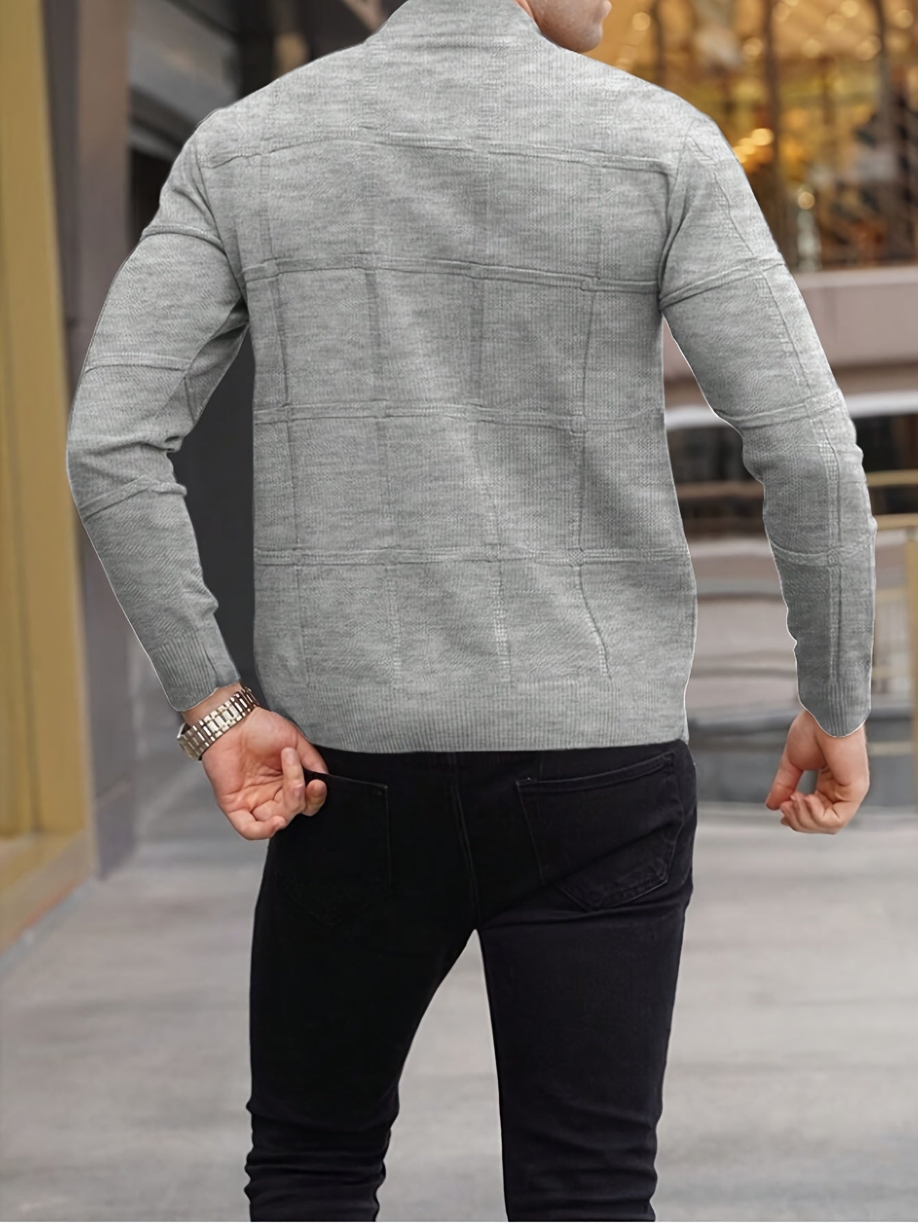 STAND COLLAR KNIT SWEATER FOR MEN