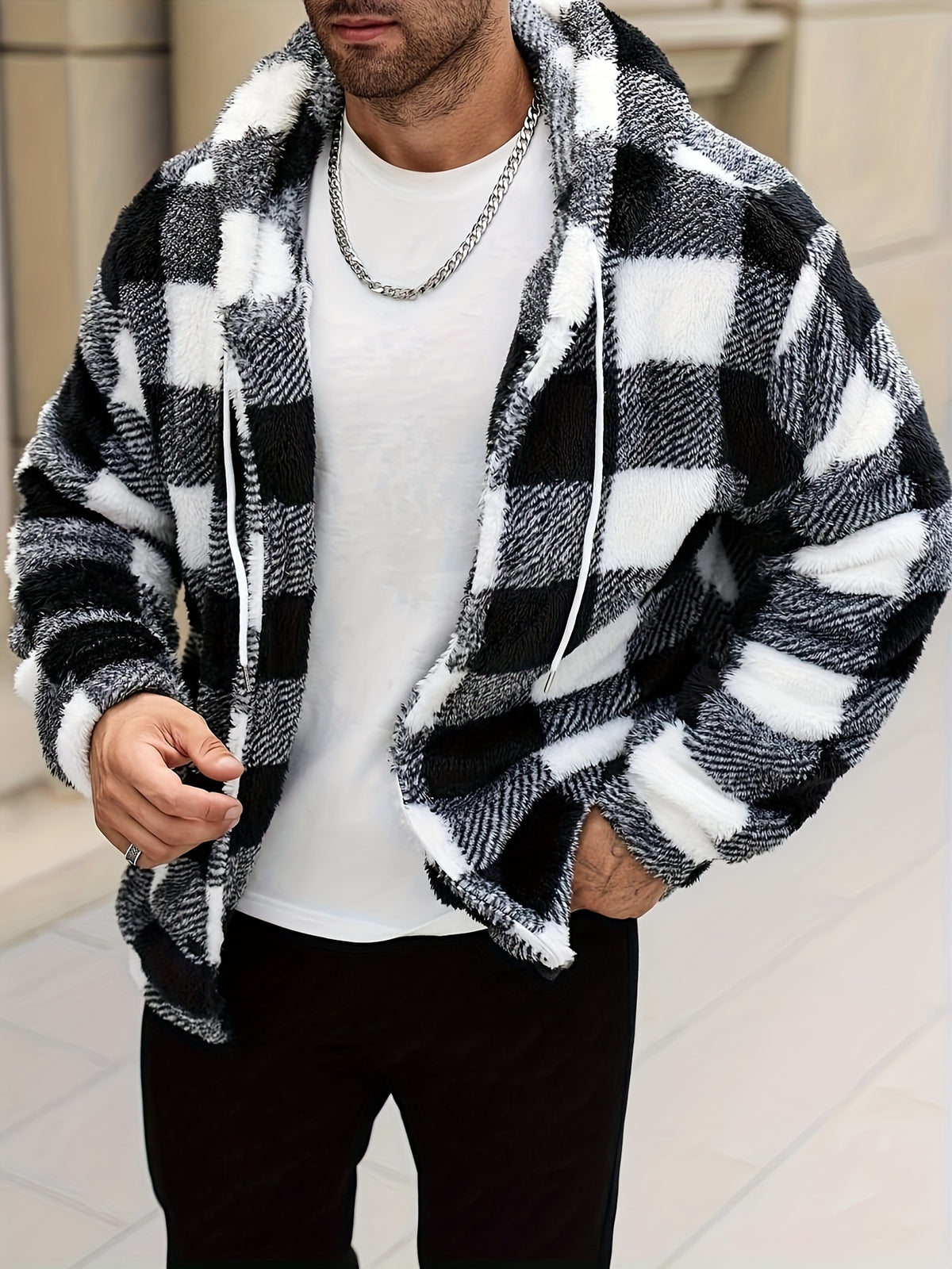 COLOURBLOCK HOODED JACKET FOR MEN