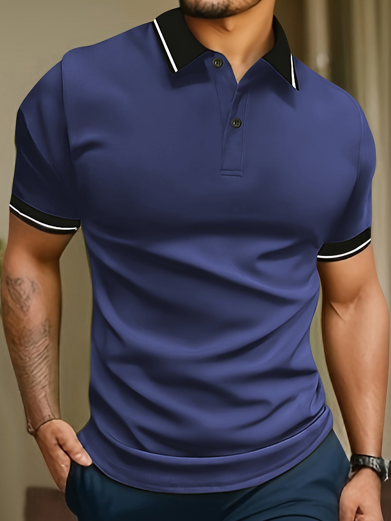SOLID KNIT SHIRT FOR MEN