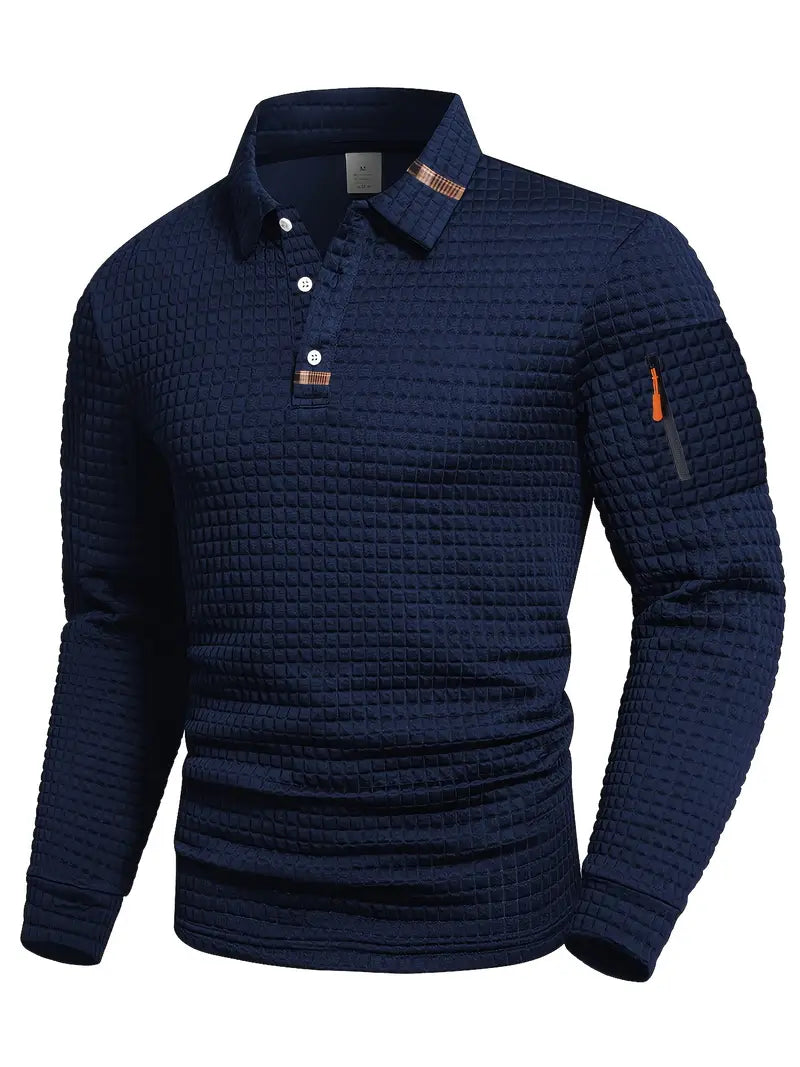WAFFLE TEXTURE POLO FOR MEN