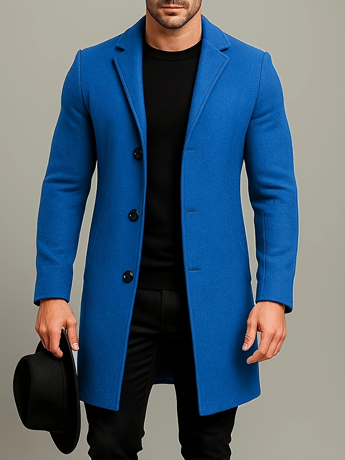 MID-LENGTH TWEED COAT FOR MEN