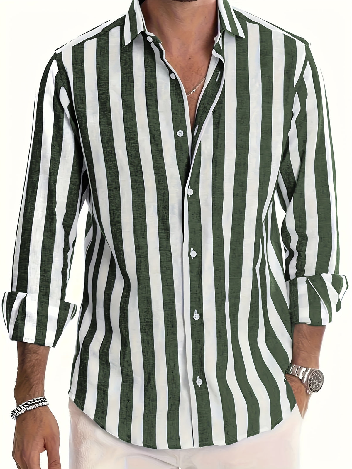 STRIPED COLLARED SHIRT FOR MEN