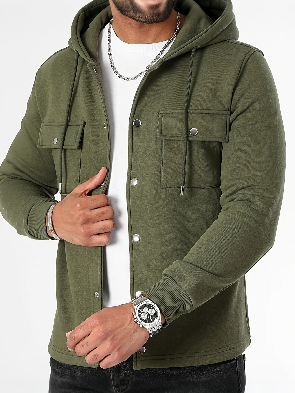 SOLID KNIT HOODIE FOR MEN