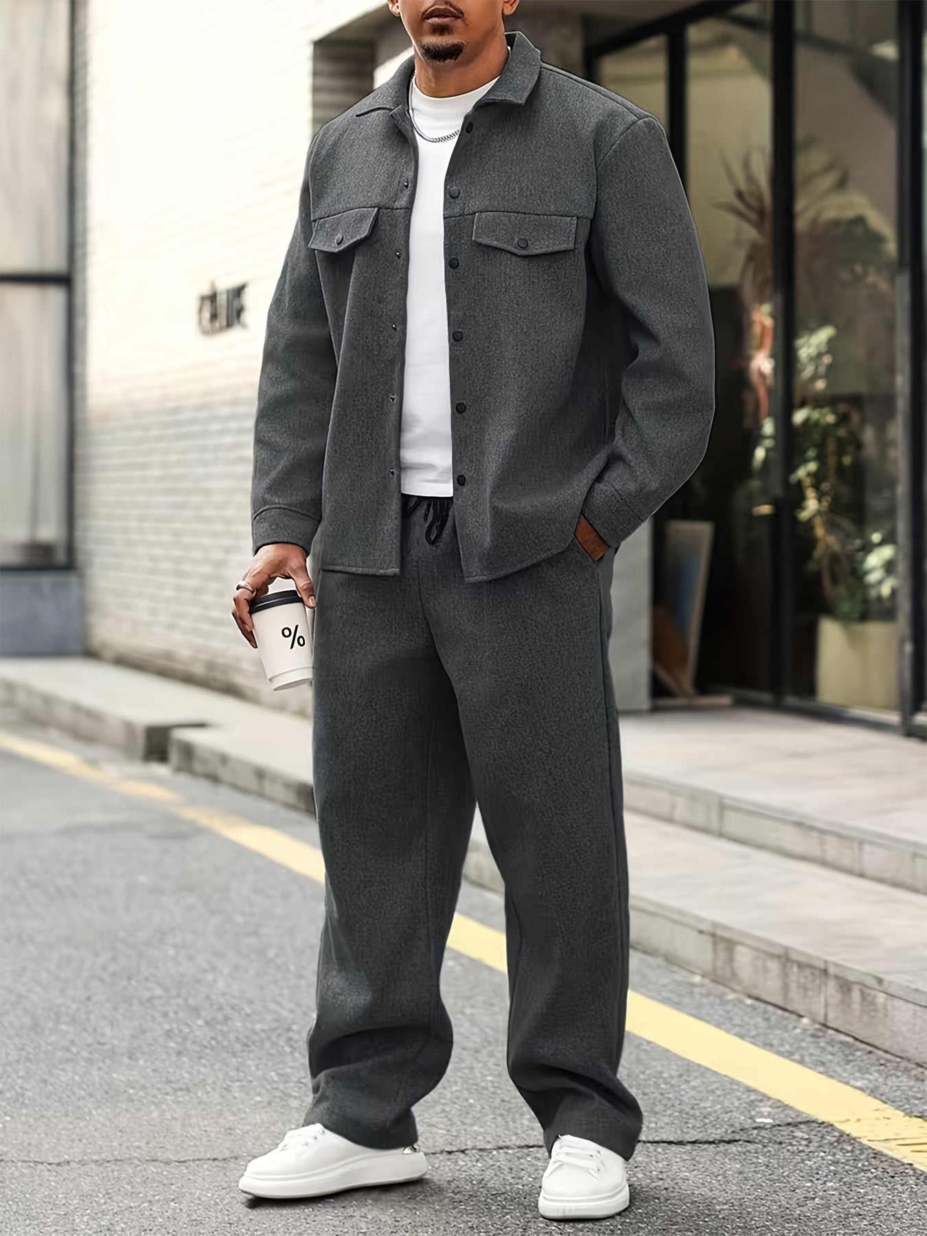 ZIPPER TWO-PIECE SET FOR MEN