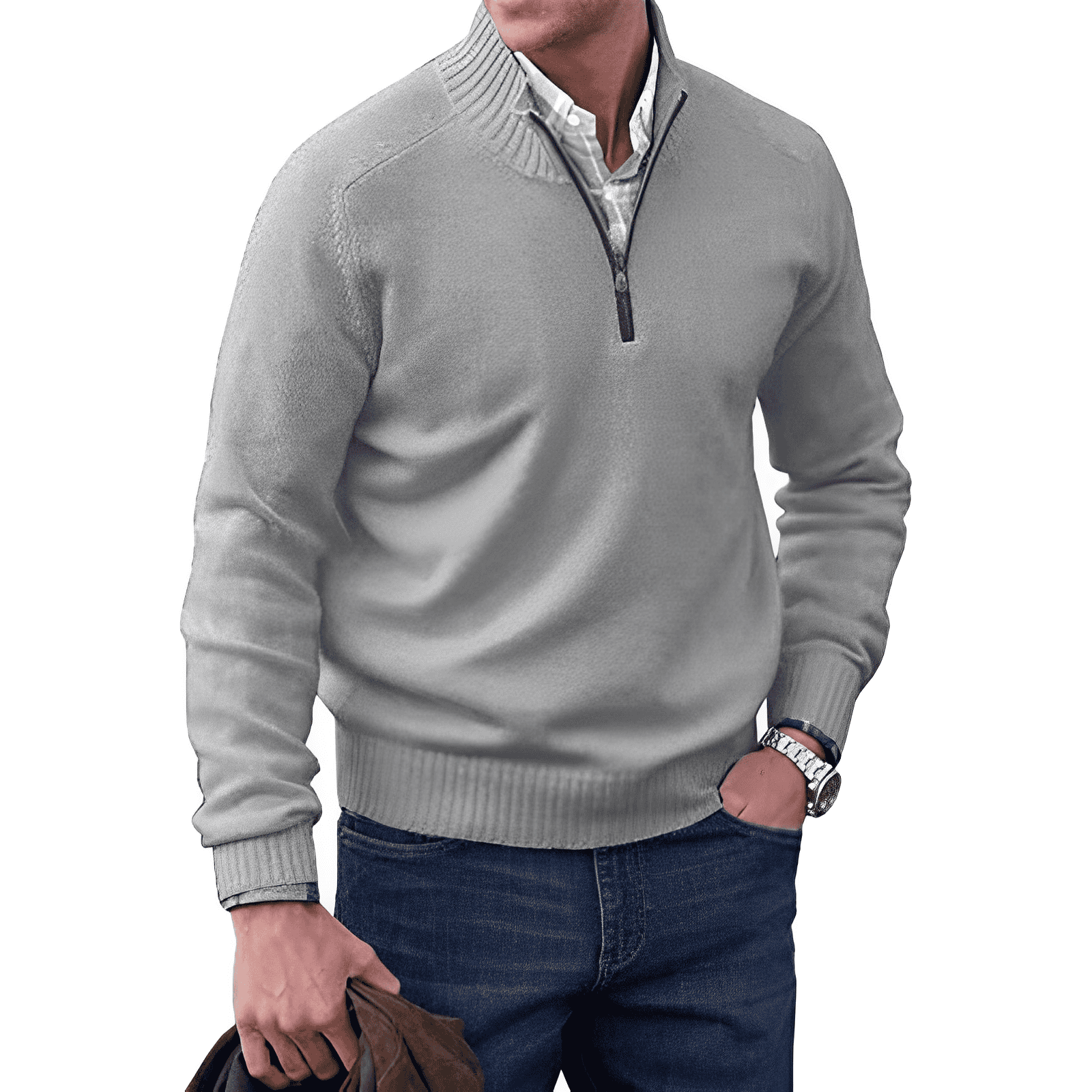 WENTWORTH LONDON | ZIPPERED KNIT PULLOVER FOR MEN