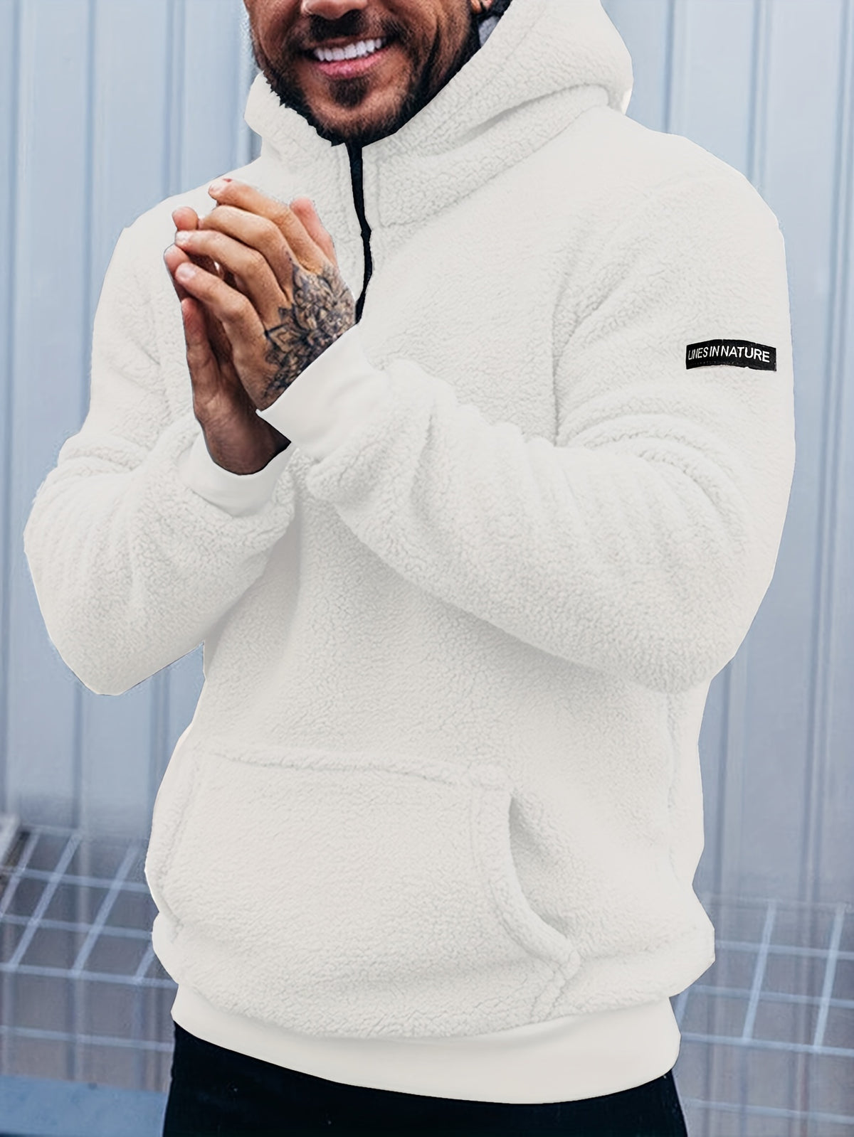 PLUSH HOODED ZIP HOODIE FOR MEN