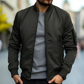 RIBBED BOMBER JACKET FOR MEN