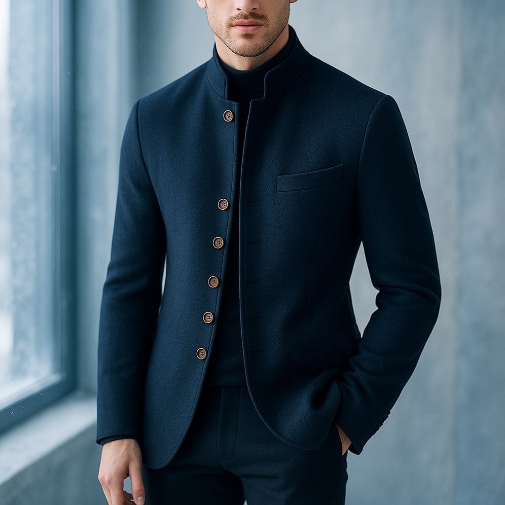WENTWORTH LONDON | WOOL JACKET WITH STRAIGHT COLLAR