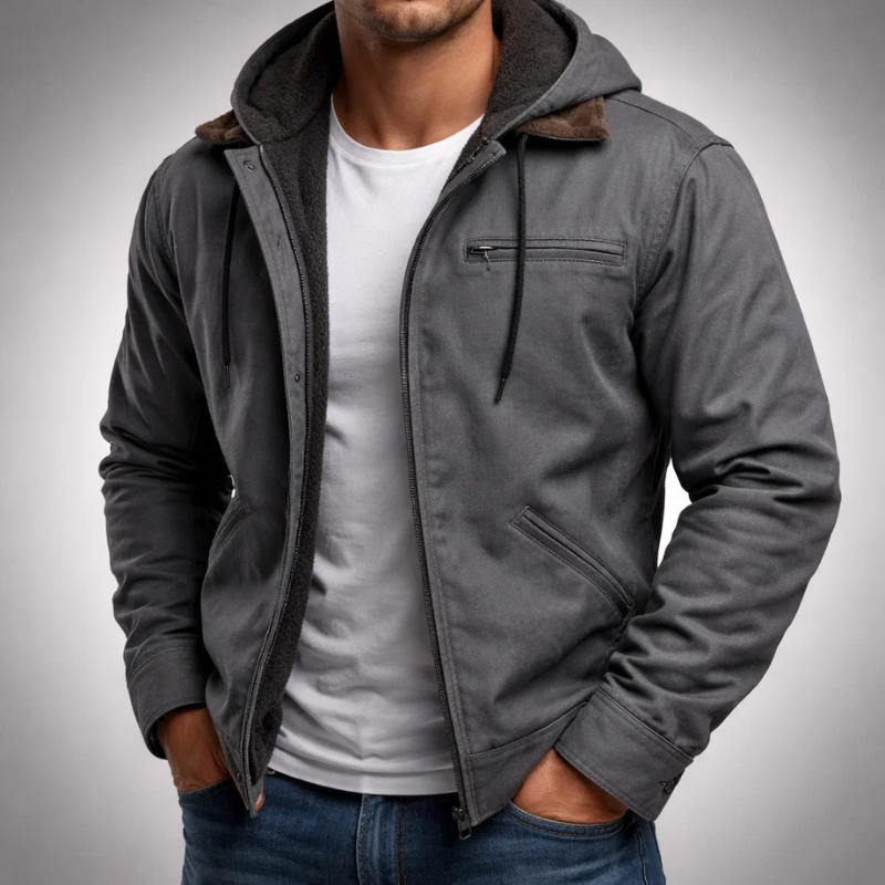 WENTWORTH LONDON | CANVAS HOODIE JACKET FOR MEN
