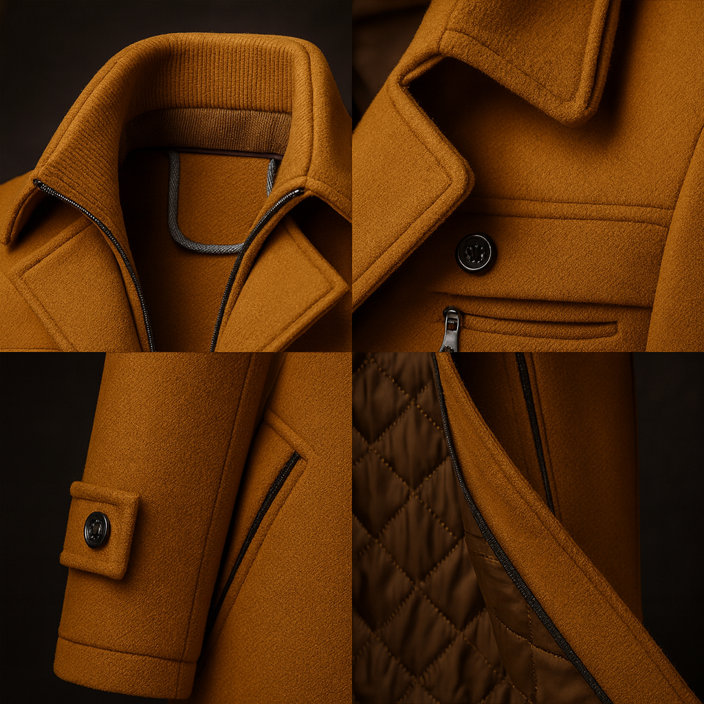 CLASSIC WOOL BUTTON COAT FOR MEN