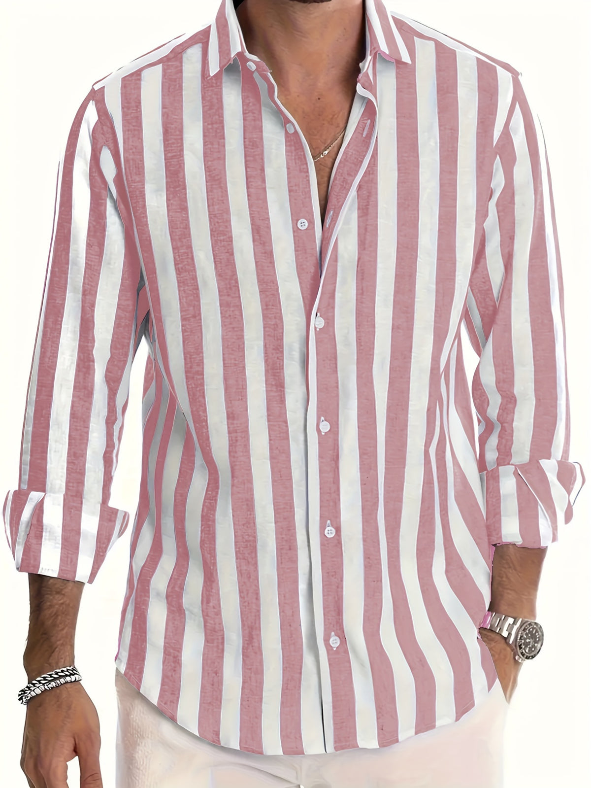 STRIPED COLLARED SHIRT FOR MEN