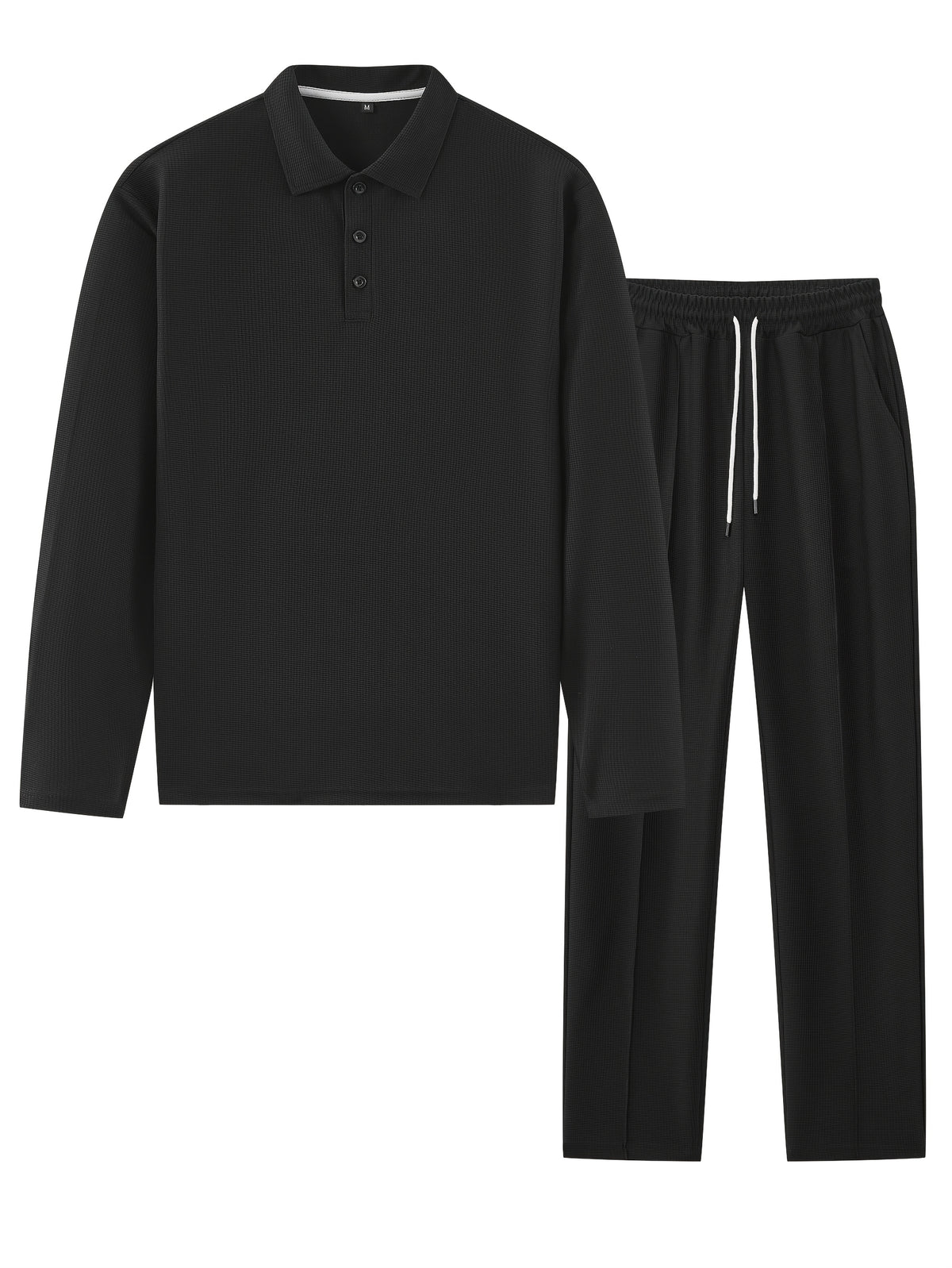 SOLID KNIT TWO-PIECE SET FOR MEN