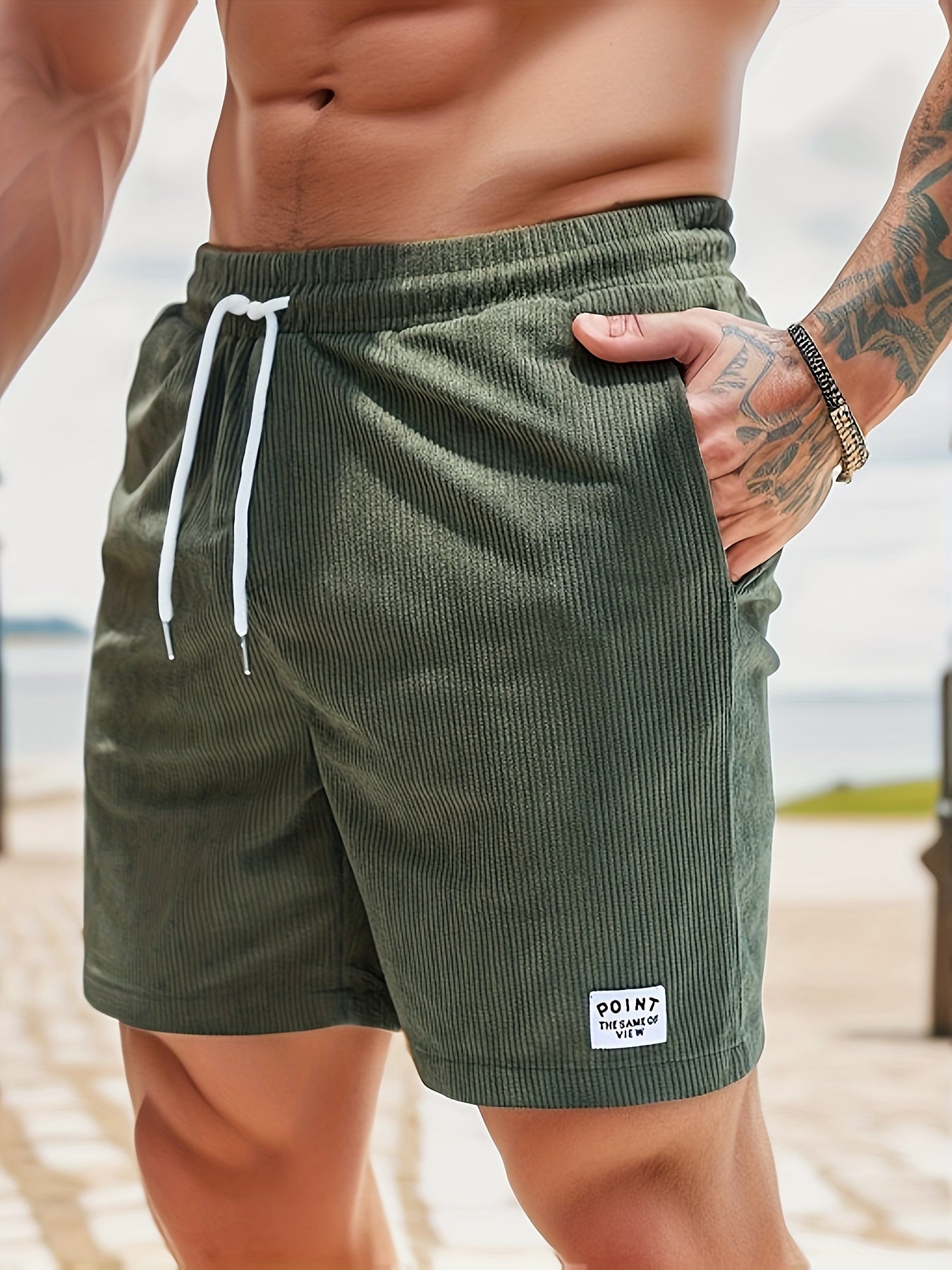 SKINNY DRAWSTRING SHORTS FOR MEN