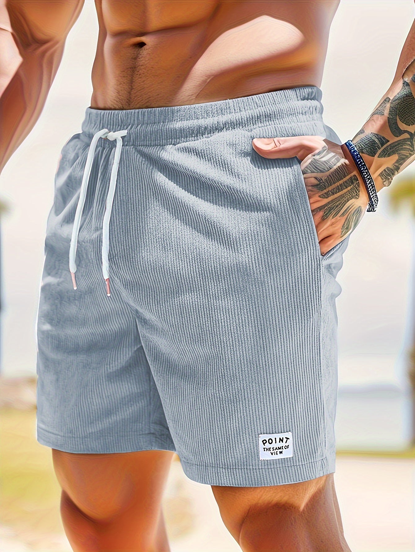DRAWSTRING SLIM SHORTS FOR MEN