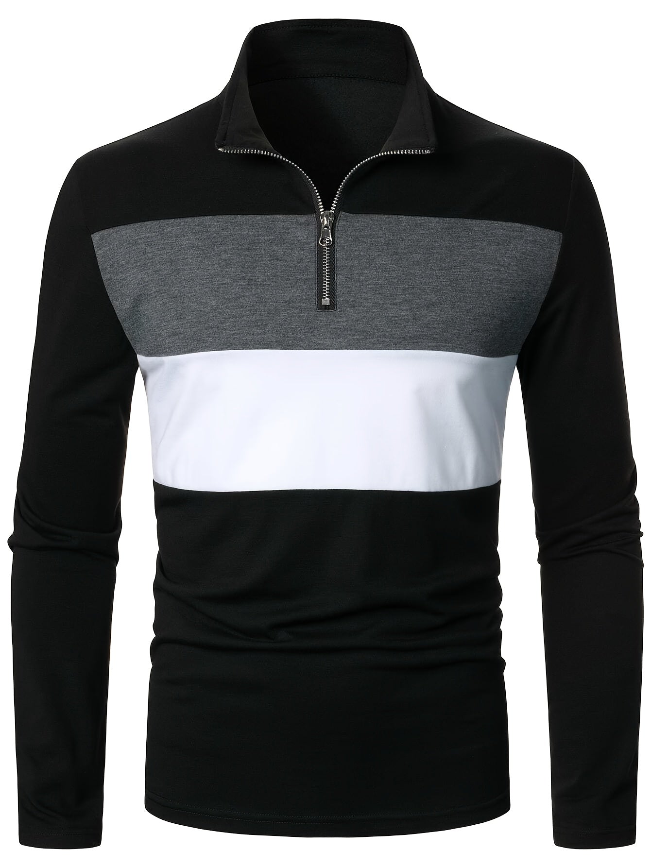 COLOR BLOCK ZIP SHIRT FOR MEN