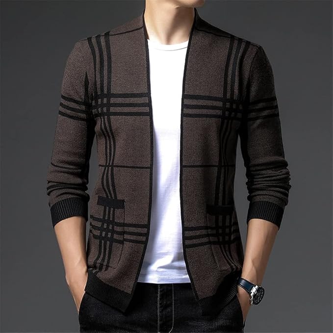 WENTWORTH LONDON | CHECKERED KNIT CARDIGAN FOR MEN