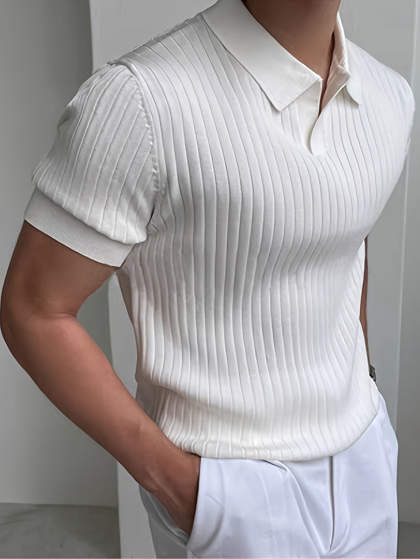 VISCOSE KNIT POLO FOR MEN