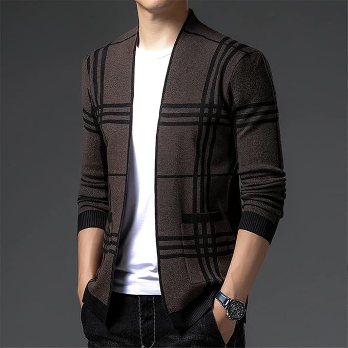 WENTWORTH LONDON | CHECKERED KNIT CARDIGAN FOR MEN