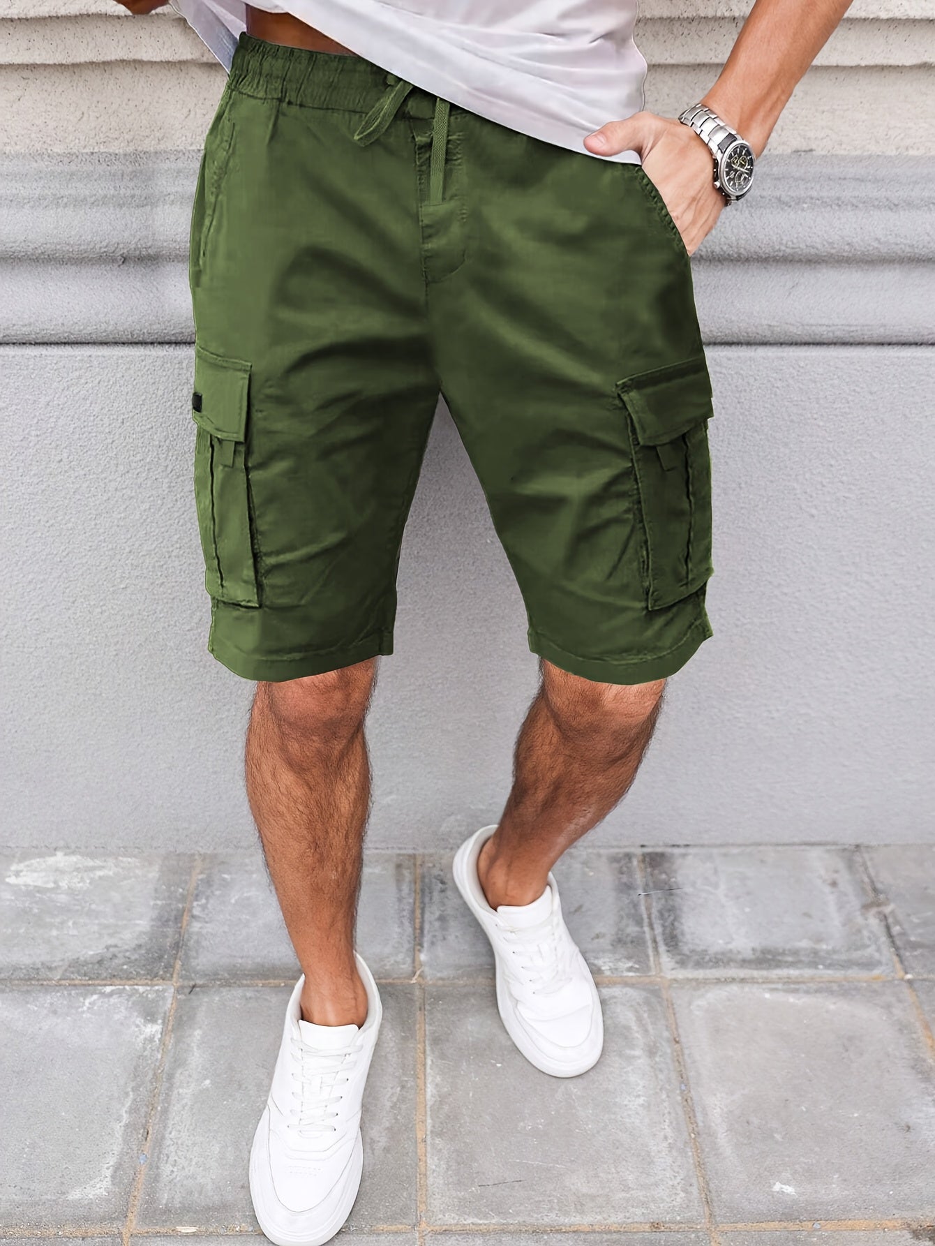 DRAWCORD CARGO SHORTS FOR MEN