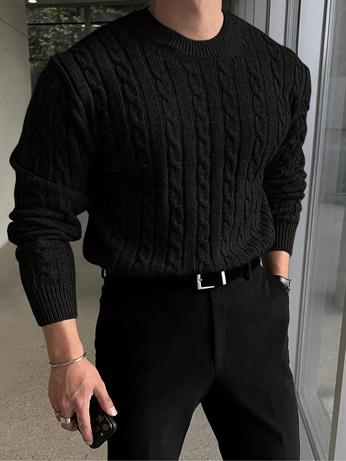 TWISTED KNIT SWEATER FOR MEN