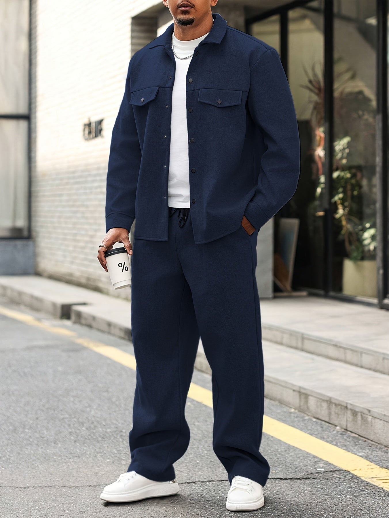 ZIPPER TWO-PIECE SET FOR MEN