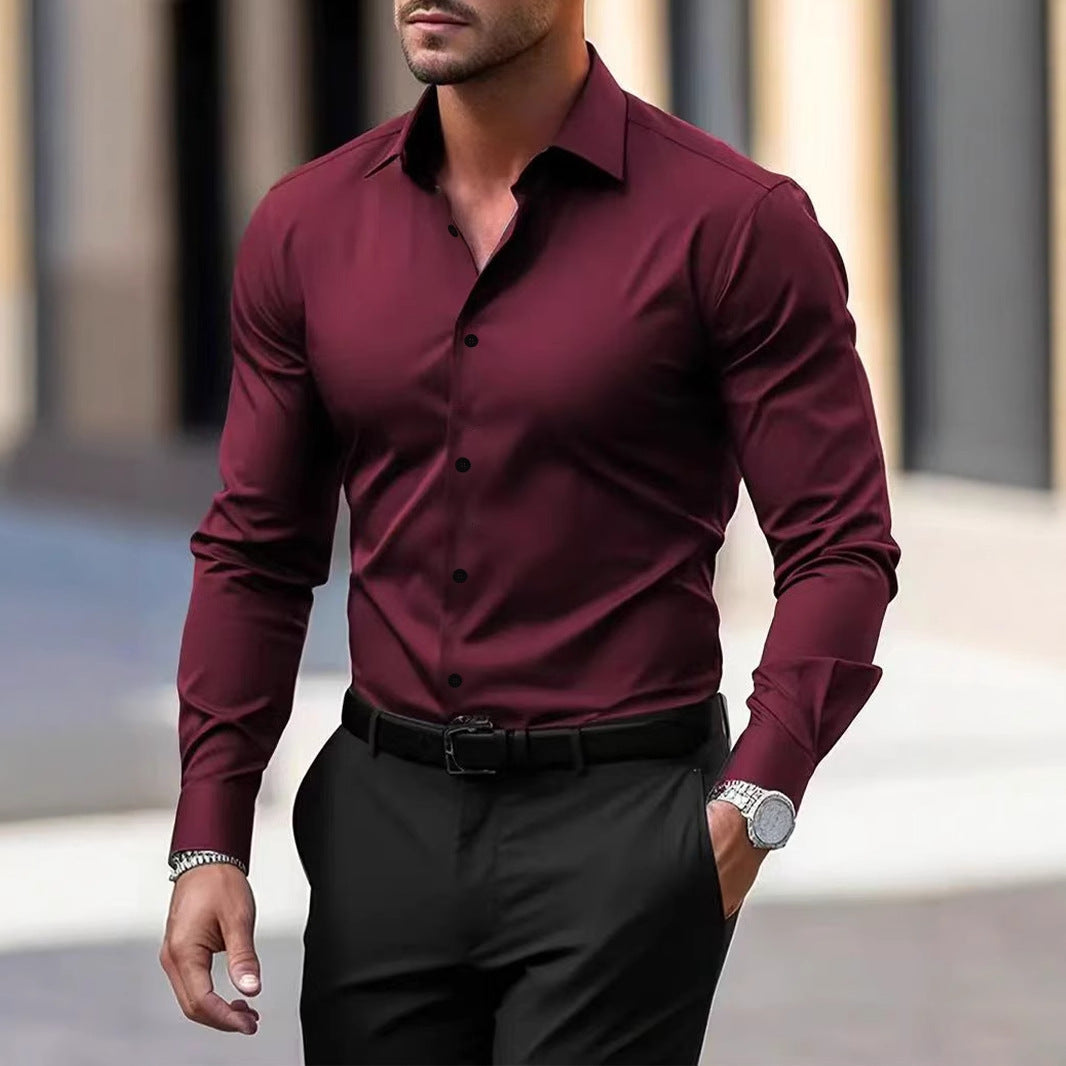 VELVET COLLAR SHIRT FOR MEN