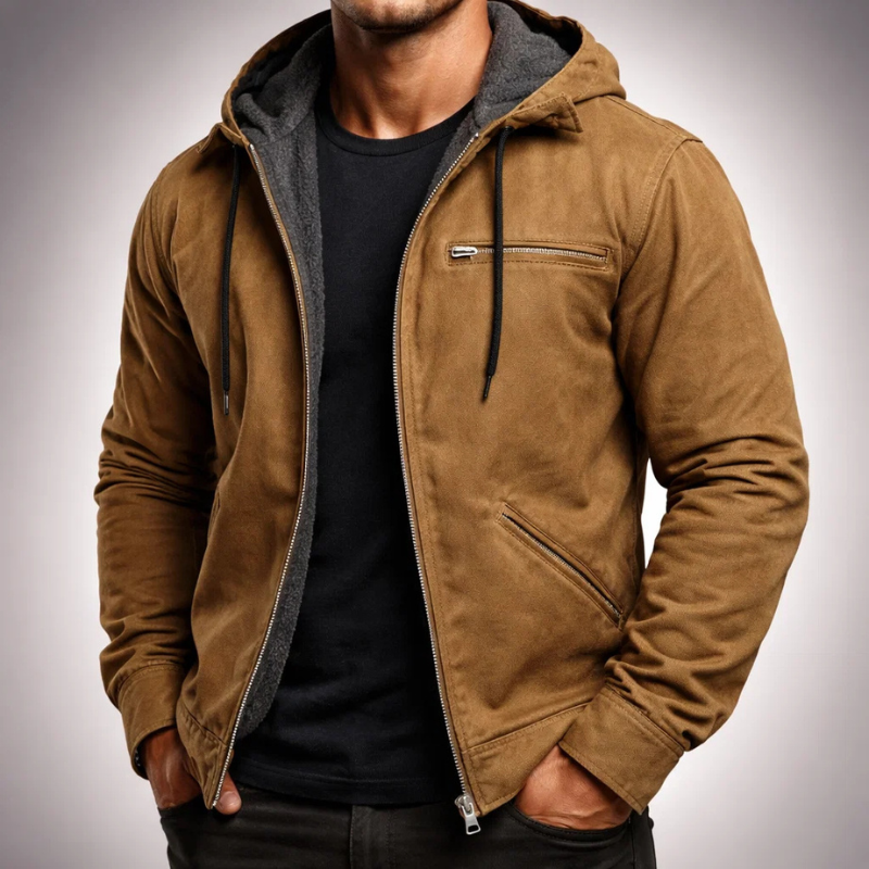 WENTWORTH LONDON | CANVAS HOODIE JACKET FOR MEN