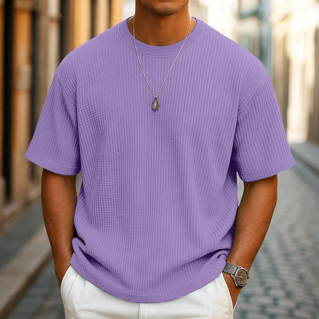 WAFFLE KNIT TEE FOR MEN