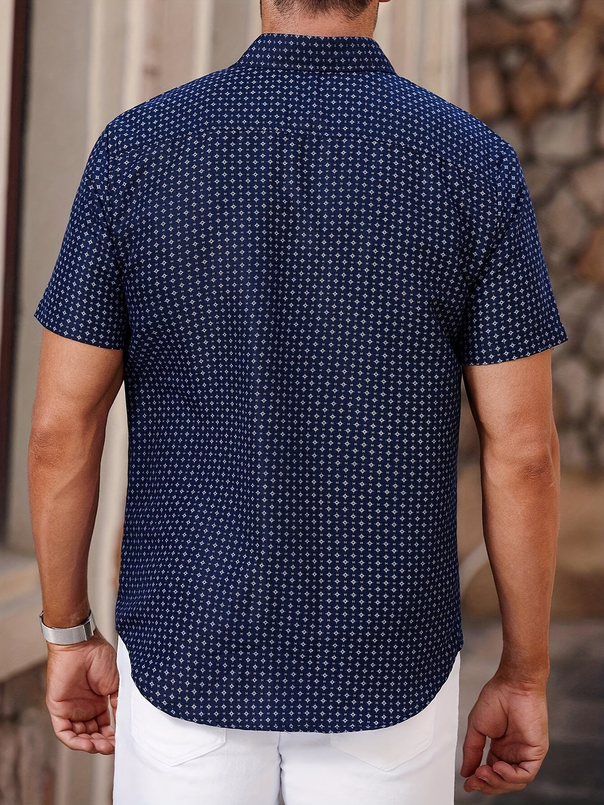 PRINTED LAPEL SHIRT FOR MEN