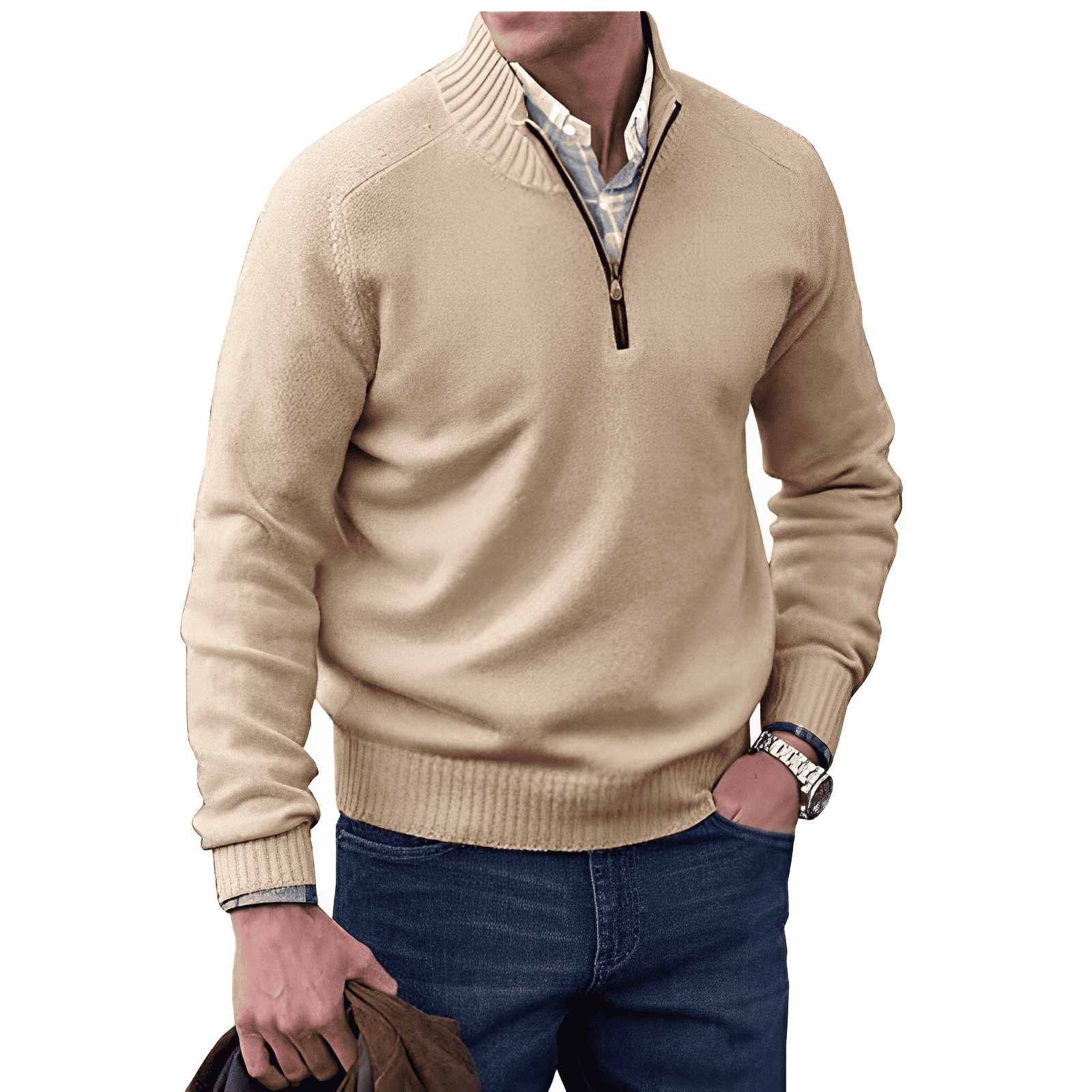 WENTWORTH LONDON | ZIPPERED KNIT PULLOVER FOR MEN