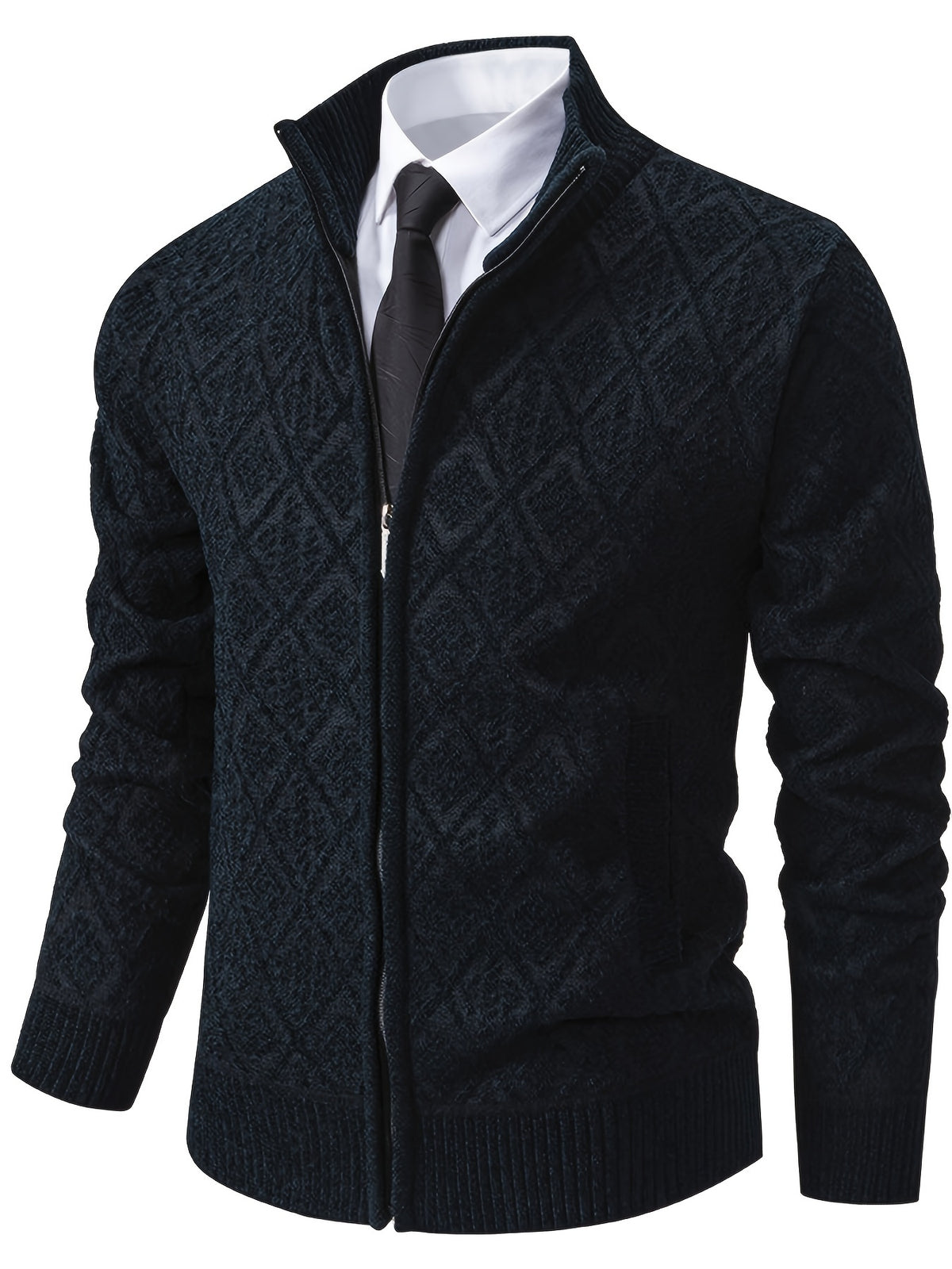 GEOMETRIC KNIT CARDIGAN FOR MEN