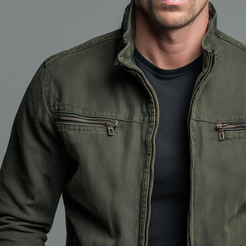 VINTAGE WASHED COTTON JACKET FOR MEN