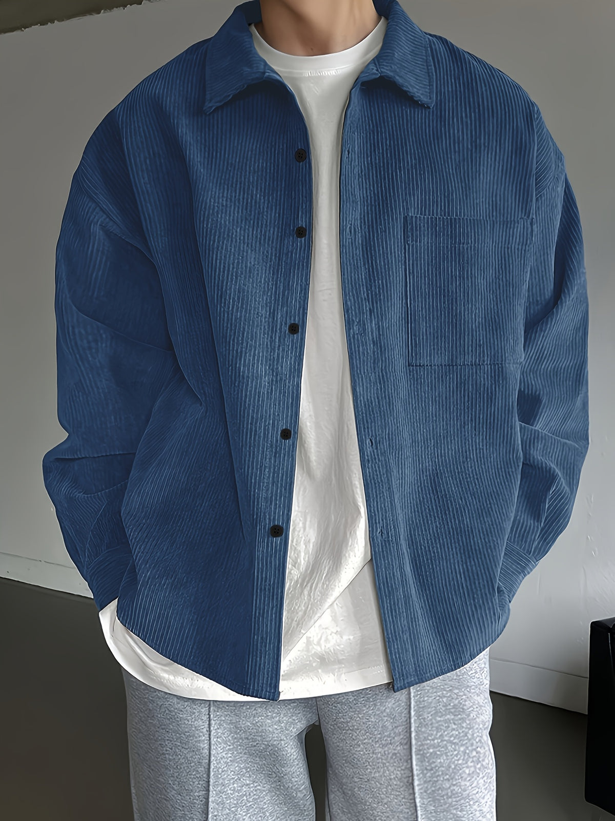 LOOSE LAPEL BUTTON SHIRT FOR MEN