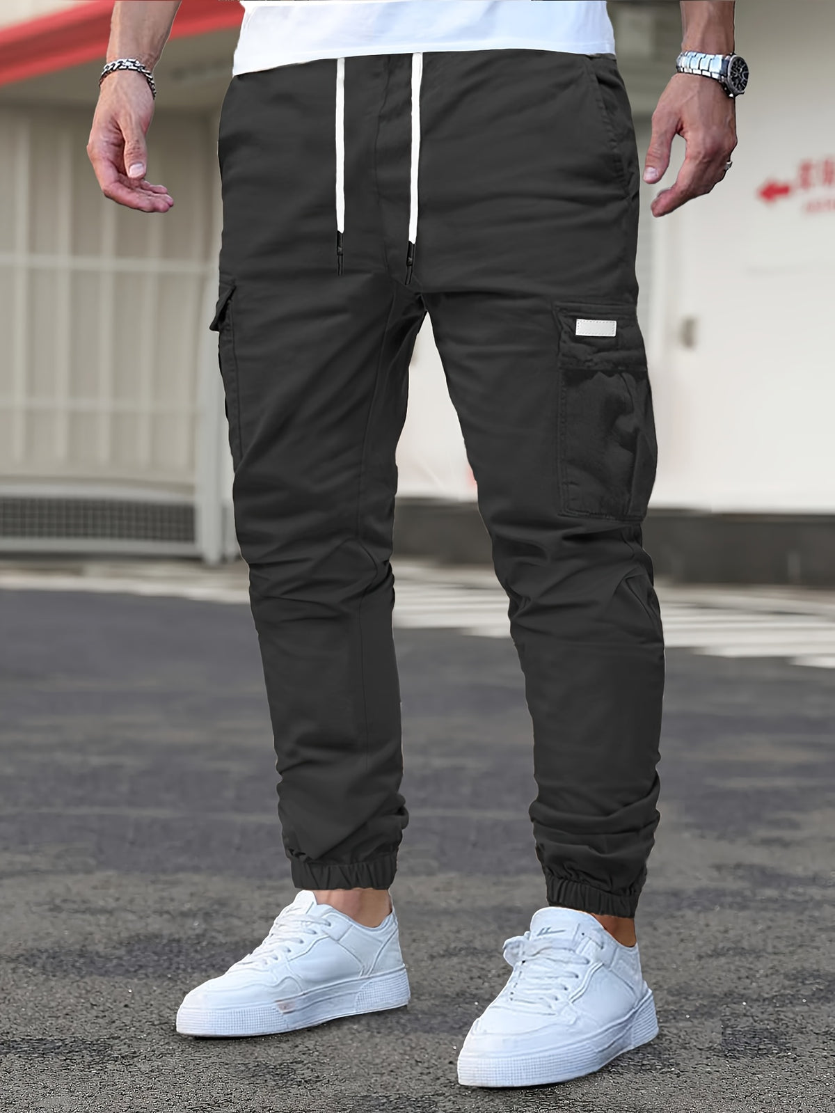 MID WAIST CARGO TROUSERS FOR MEN