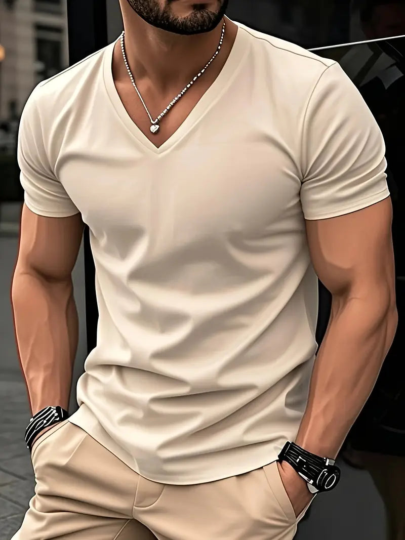 CASUAL V-NECK T-SHIRT FOR MEN